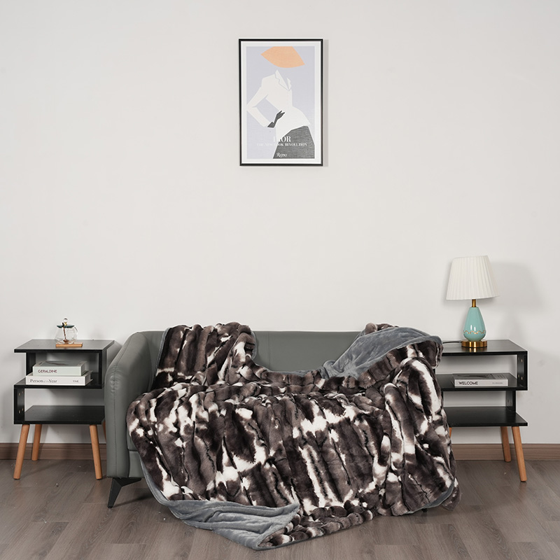 Tela de piel de conejo estampada